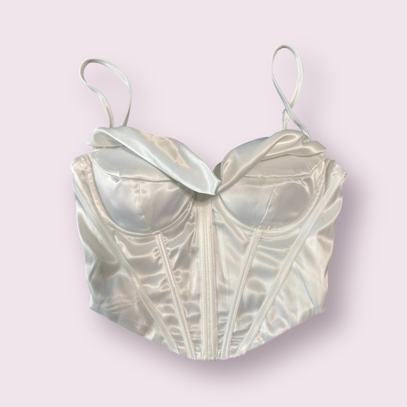 Perfect Corset NY satin white corset top size S - Picture 1 of 6